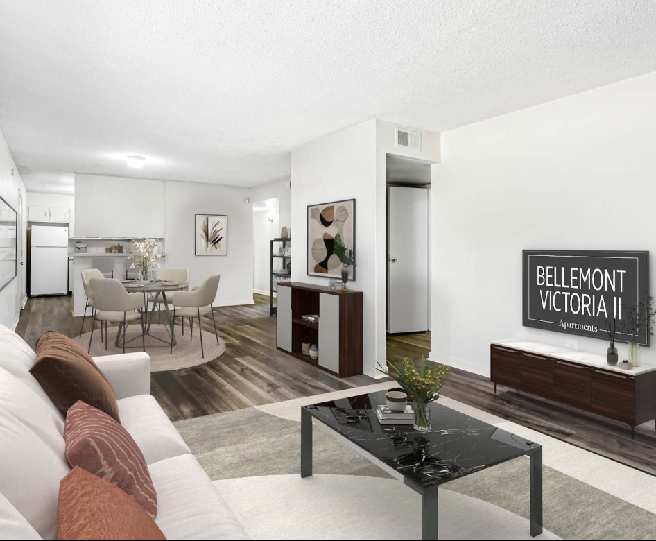 living room with couch coffee table and tv